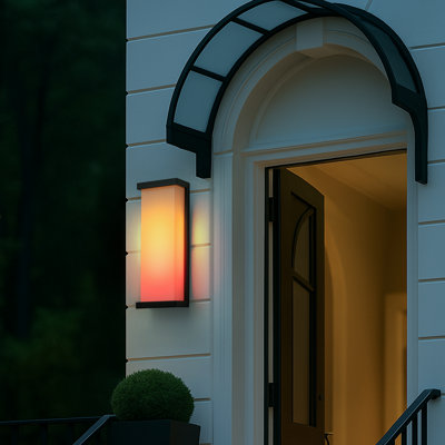 Grande applique murale moderne à DEL H20 "Smart RVB avec télécommande et contrôle des applications pour l'extérieur en fonte résistante aux intempéries pour porche