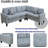 4-Piece Calico Sectional Sofa-1758475678