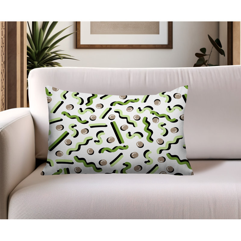 Coussin lombaire intérieur / extérieur Voxa, Rectangle H 18 po x l 25 po, Chartreuse