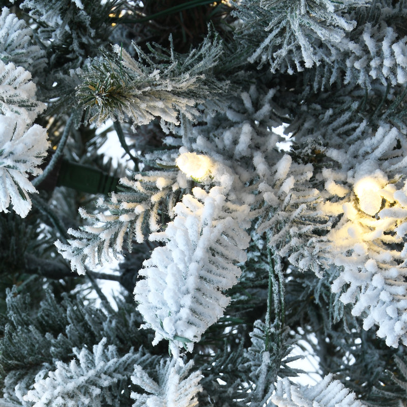 4.5 Ft. Snowy Alpine Fir Entrance Tree With LED Lights