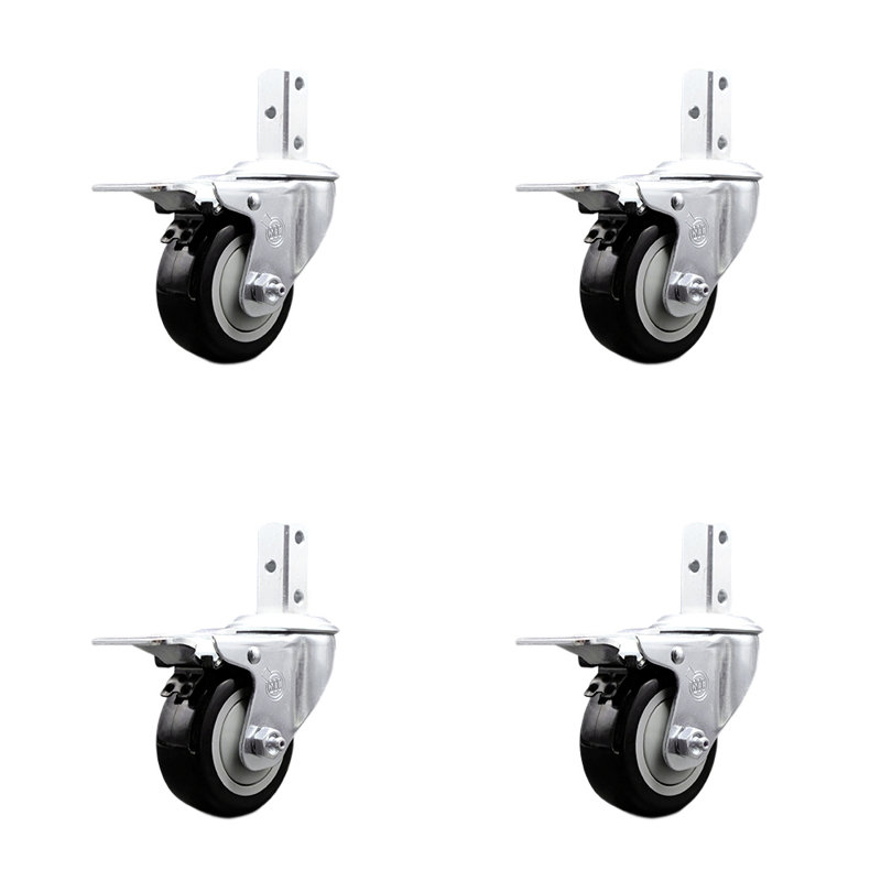 Square Stem Caster, Black