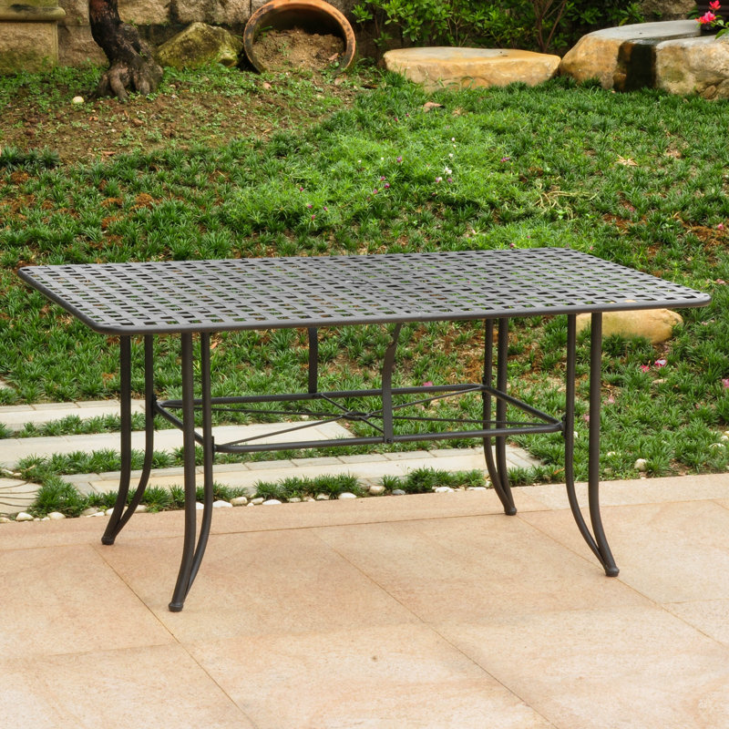 Doric Rectangular Outdoor Dining Table Yes , 63 " W 39 " D, Antique Black