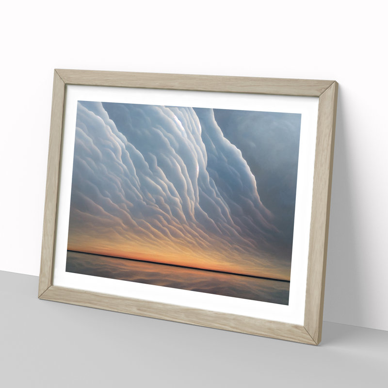 XH1022-429X Agile Clouds - Single Picture Frame Painting, Oak Framed, 34cm H x 46cm W x 2cm D