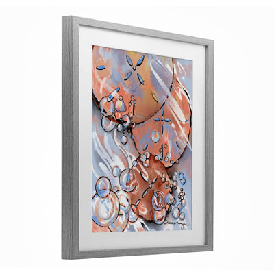 Abstract Brown Sand Dollars Framed Print Under Glass, design by Susan Lugar