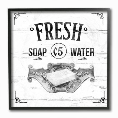 " Fresh Soap Bathroom Rustic Gray " Textual Art Print