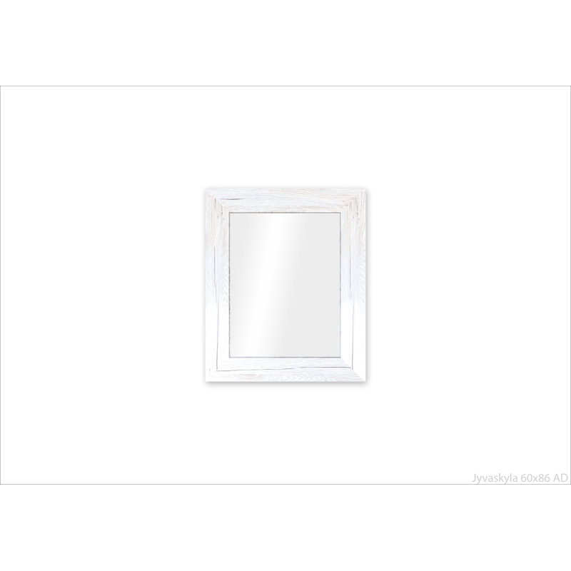 Javeria Wood Flat Wall Mirror, 86cm H x 60cm W, White