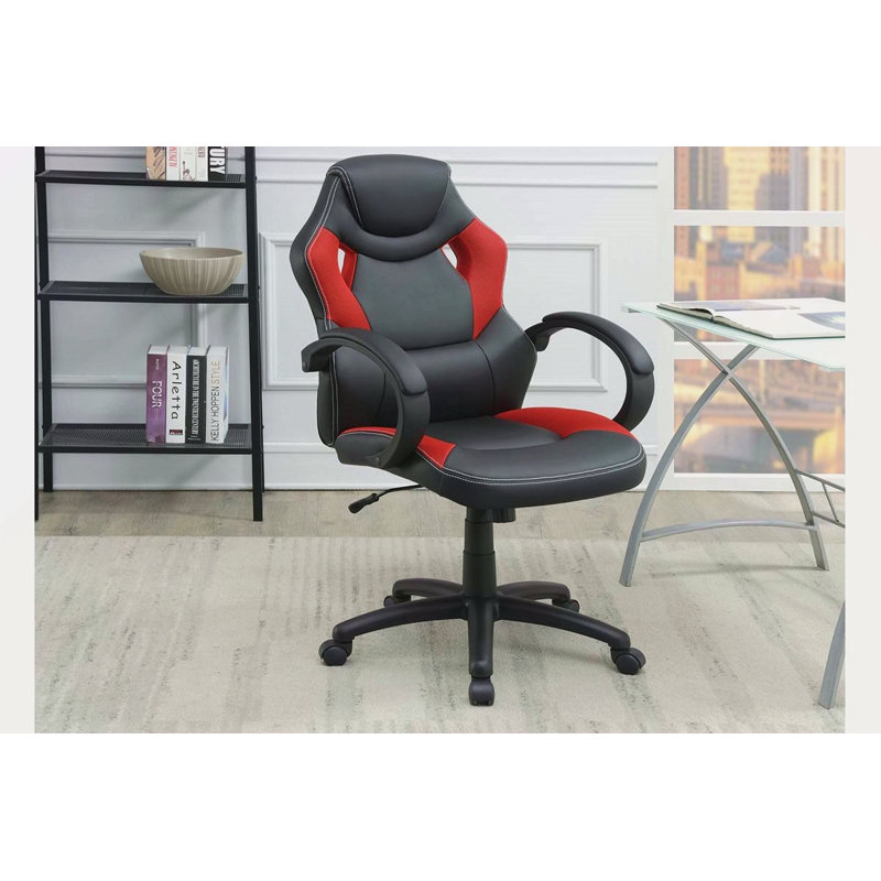 Fauteuil de bureau rembourré 1pc, Noir / Rouge