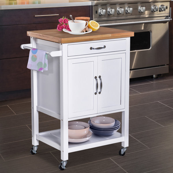 Brambly Cottage Leopoldo Wood Kitchen Cart & Reviews | Wayfair.co.uk