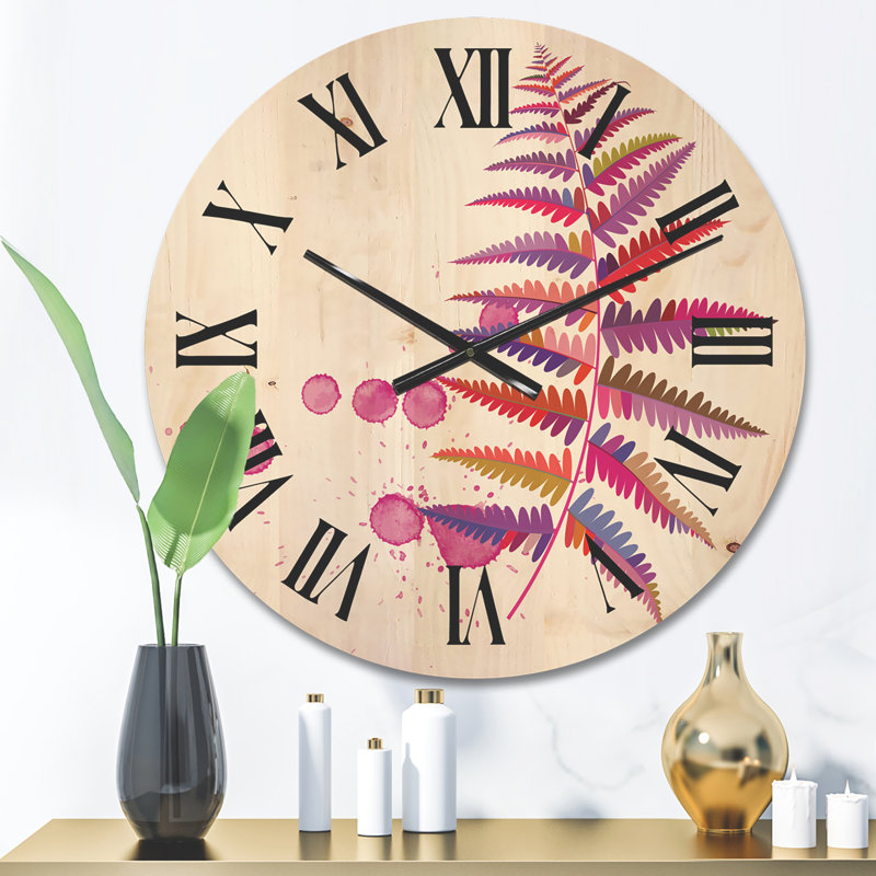 Horloge murale en fougère mauve, Moyen