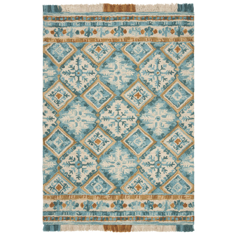 Tapis ivoire en laine / coton touffeté à la main Jahiem, Rectangle 4 pi x 6 pi