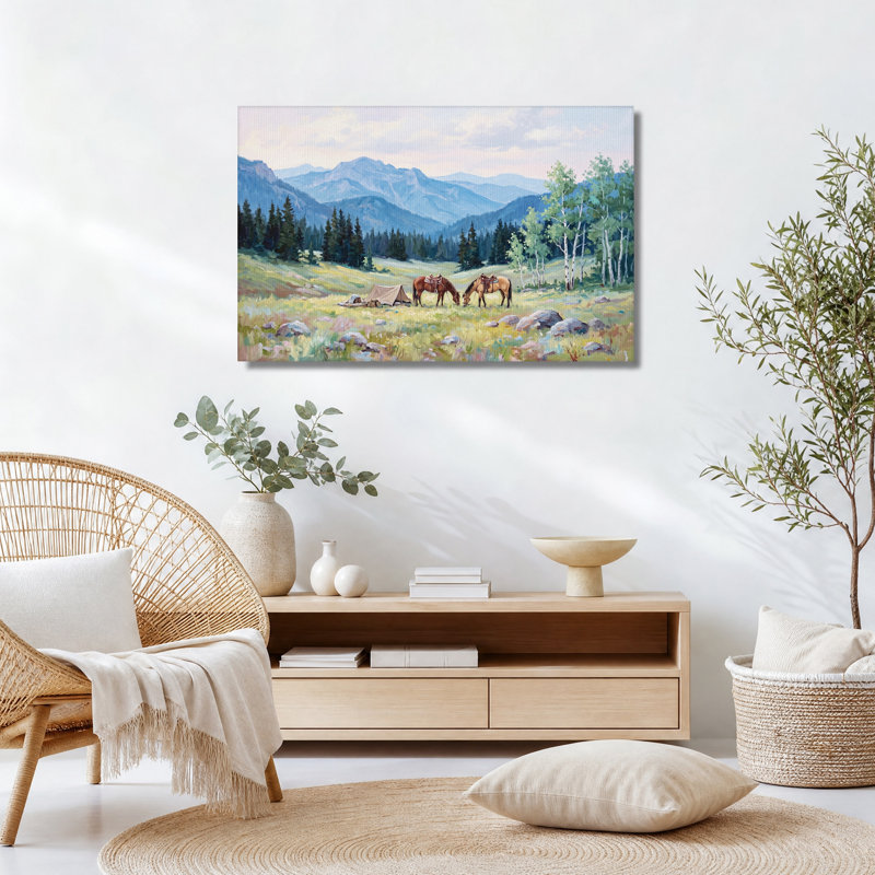 Art mural sur toile Saddled Horses, H 18 po x l 24 po