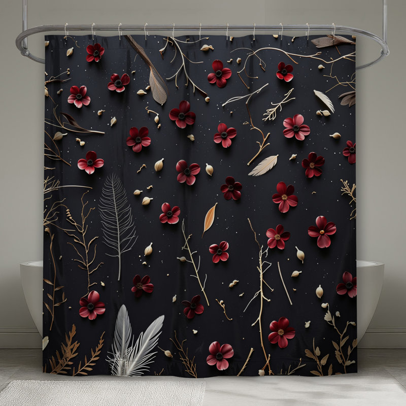 Rideau de douche floral - Bohème, 70in W x 72in H