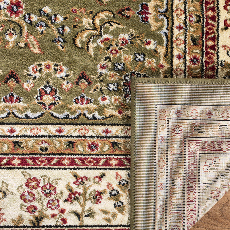 Lyndhurst Oriental Area Rug In Sage / Ivory, Square 122 cm