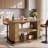 63" Bar Table, 3-Tier Counter Height Table with Footrest