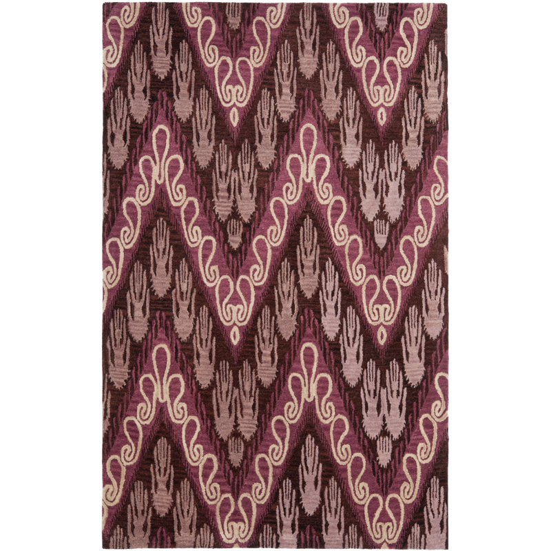 Kline Ikat Hand Tufted Wool Ikat Rug, Rectangle 2' x 3'