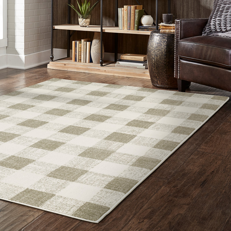 Tapis brun clair / ivoire Dashelle, Rectangle 9 pi 11 po x 13 pi