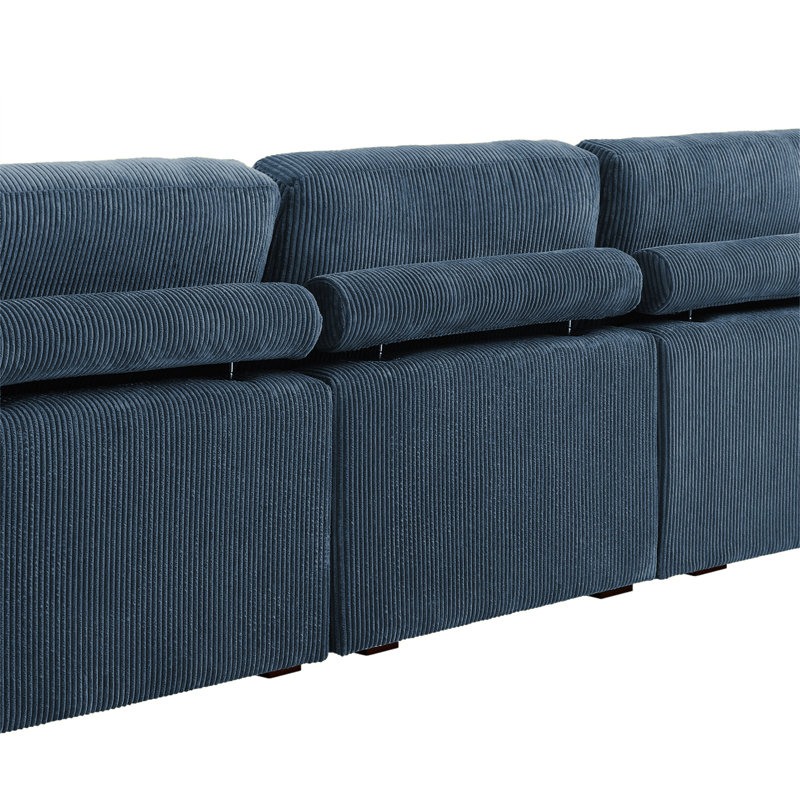 Corduroy Seating Component, 84.3cm H x 300.2cm W x 178.6cm D