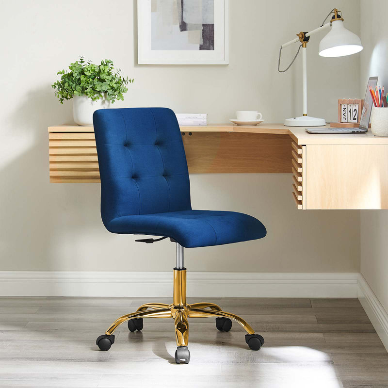 Chaise de bureau Prim Velvet Performance, Bleu marine