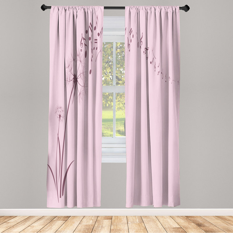 Rideaux de musique Ebern Designs, L 28 po x L 63 po