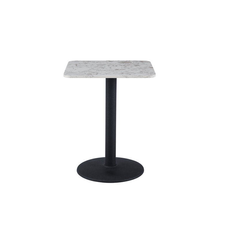 Odum Marble Top Metal Base Dining Table, White