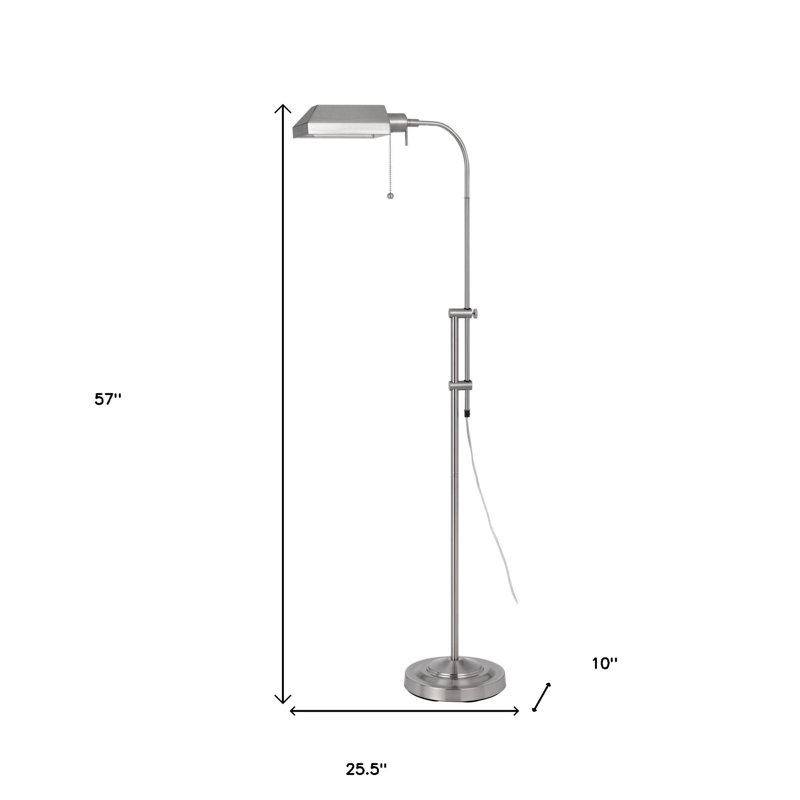 Lampe sur pied 57 po, Nickel, Nickel
