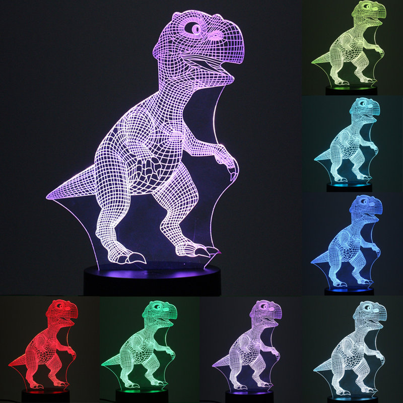 3D Dinosaur Colorful Change Night Light