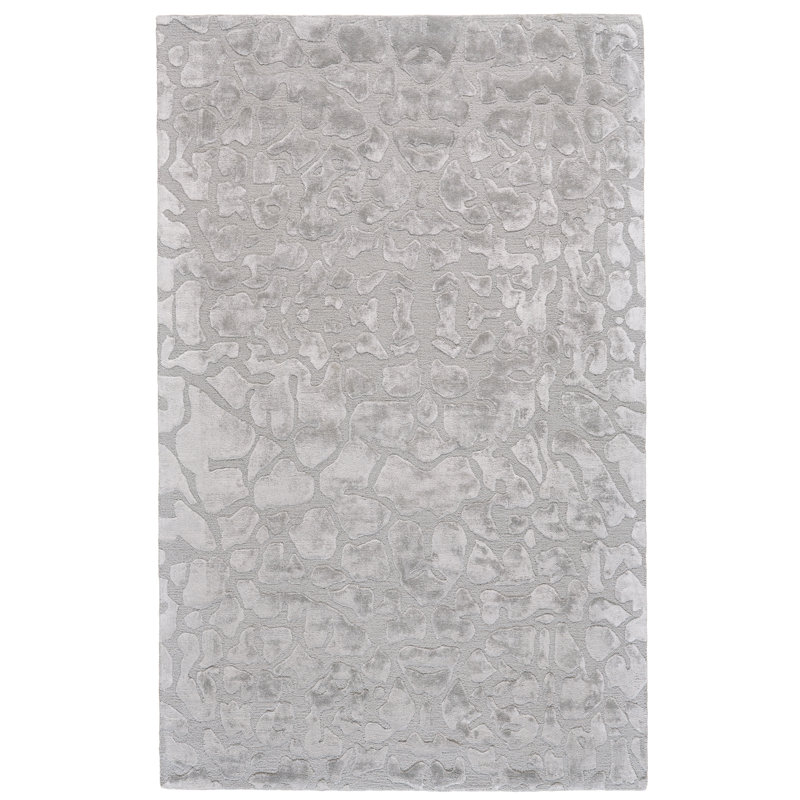 Barbarra Wool and Viscose Abstract Indoor Rug, Rectangle 5' x 8'