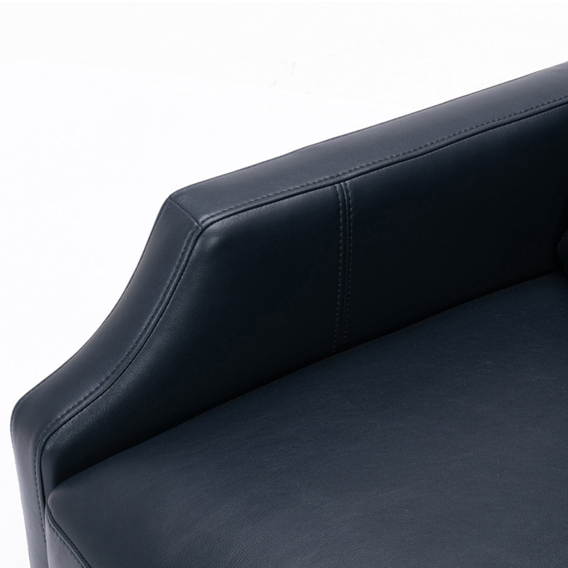 Fauteuil inclinable Biscoe, Similicuir bleu foncé
