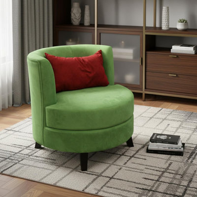 Chaise d'appoint ronde 31 po avec coussin contrastant vert 31 po