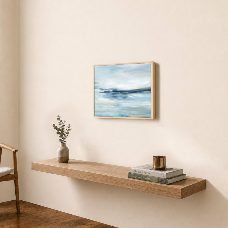 Marées hautes par Carol Robinson - Graphisme sur toile, H 18 po x l 24 po, Cadre plat flottant, Bouleau