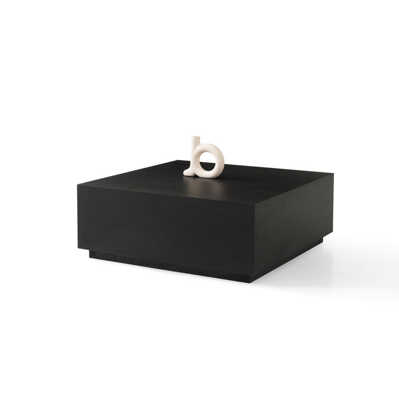 Table basse, 13.98" H x 35.43" W x 35.43" D, Bois noir