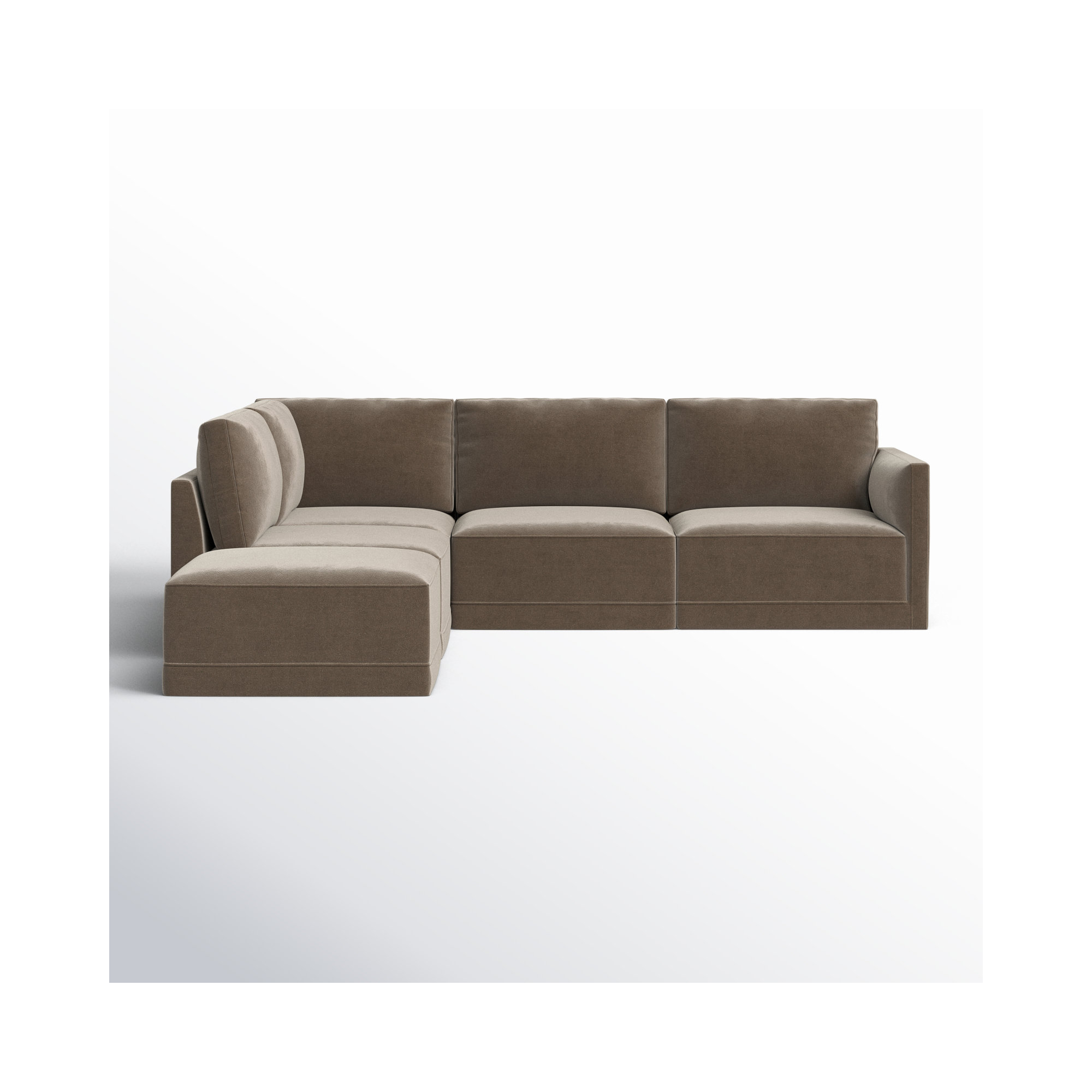 Deirdre Modular Upholstered Chaise L-Sectional, Taupe