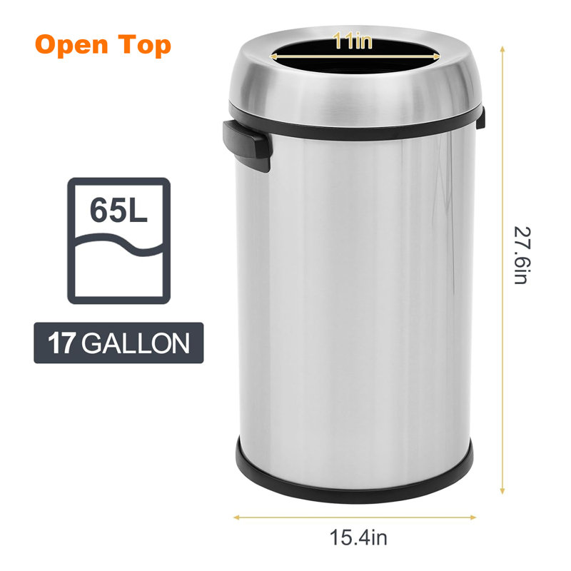 Poubelle de cuisine grande capacité 17 gallons