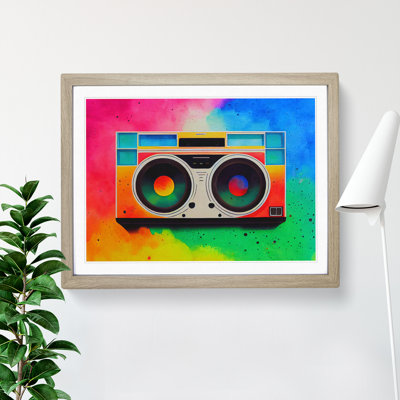 Watercolour Boombox Abstract - Single Picture Frame Print