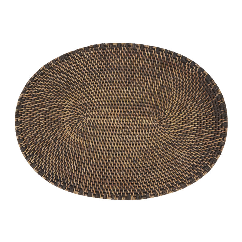 Zadia Jute No Pattern Round Placemat, Brown