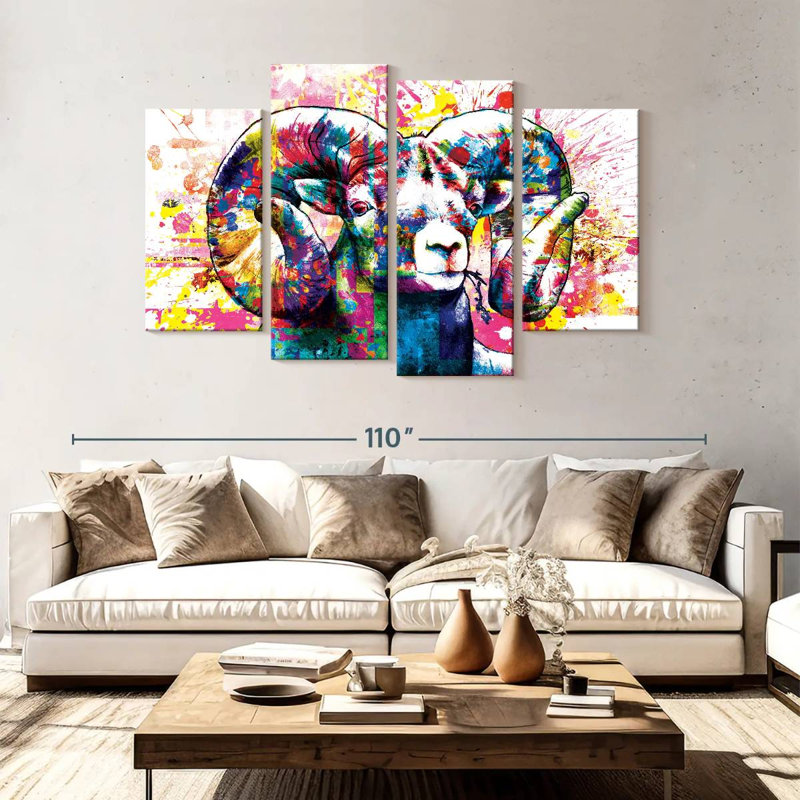 Brampt Ram Paint Splash, 54" H x 84" W