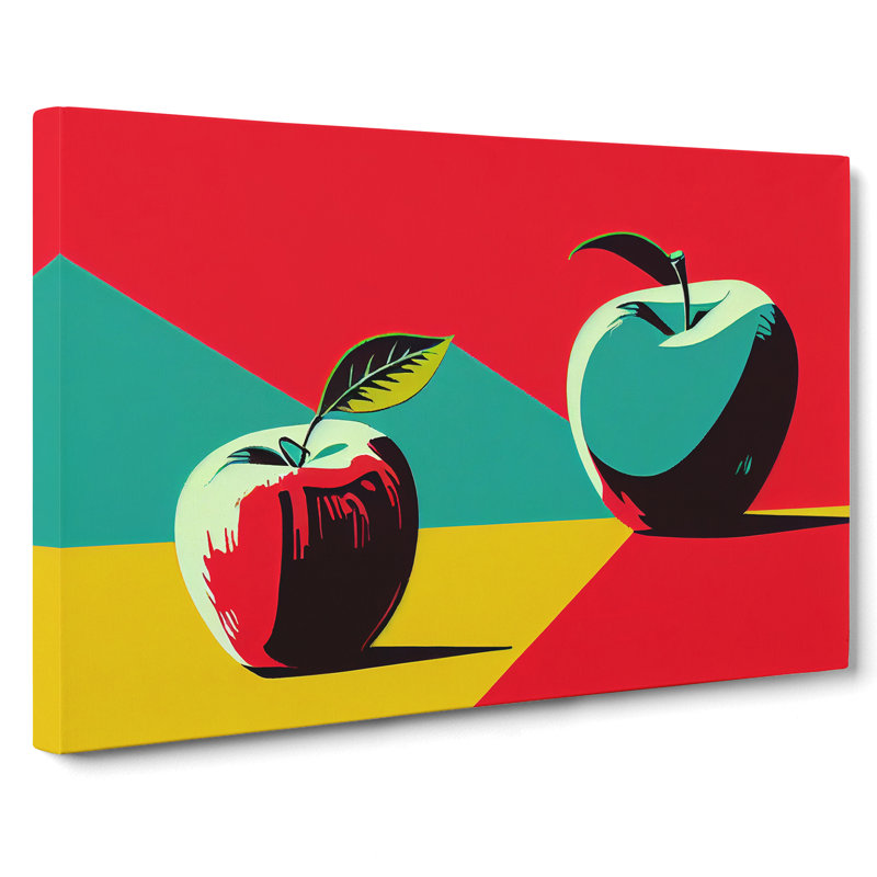 Pop Art Apple Fruit Vol.1 Abstract - Wrapped Canvas, 50cm H x 76cm W x 3cm D