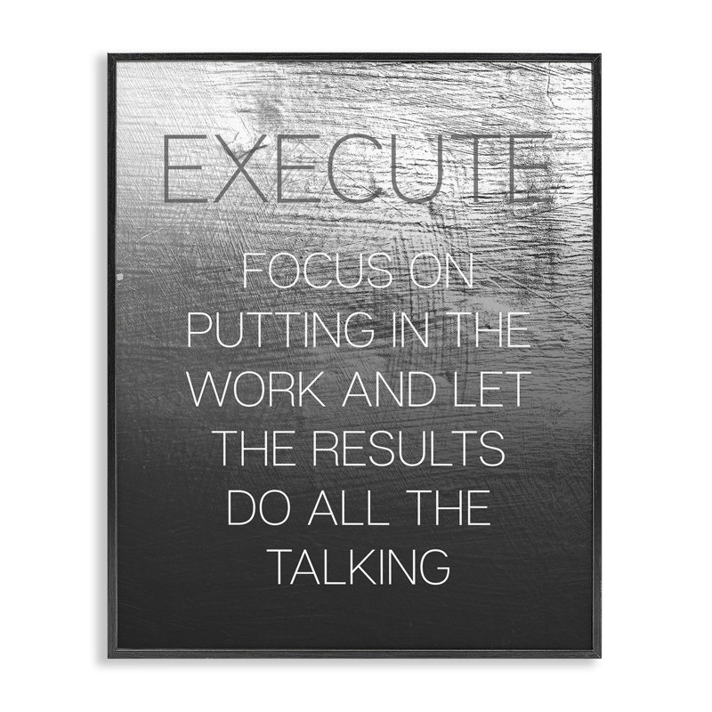  «Execute Motivation», art de la giclée encadrée par Daphne Polselli, Giclée encadrée noir minuit, H 30 po x l 24 po