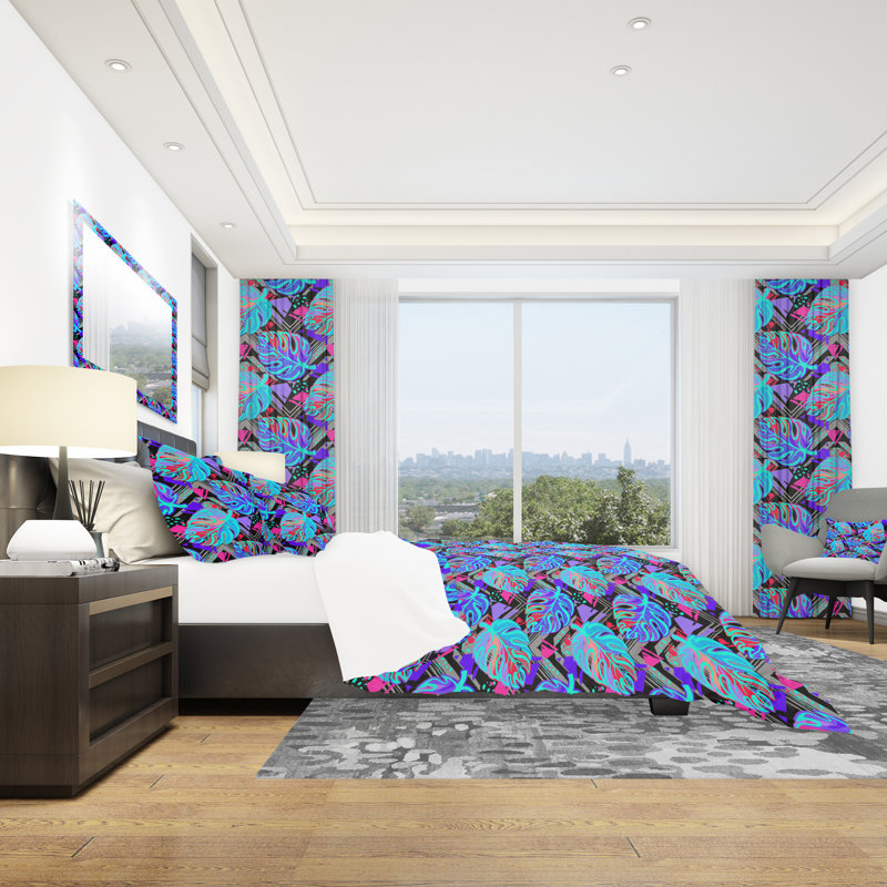 Ensemble de housse de couette tropical, Housse de couette très grand + 2 taies décoratives