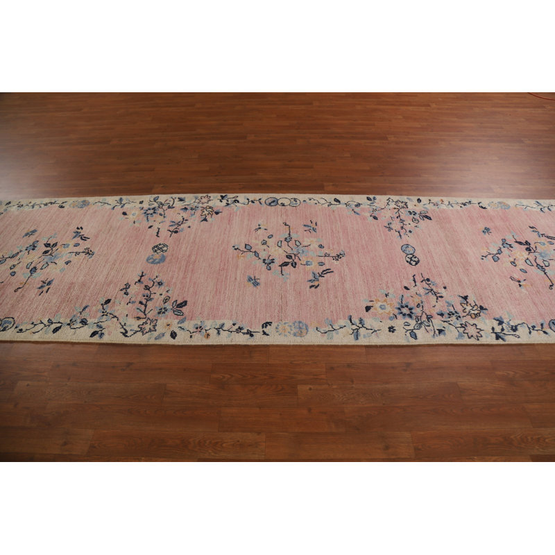 Tapis de couloir unique en laine noué à la main 3 pi 5 po x 11 pi 7 po Oushak