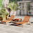 Marsily Outdoor Eucalyptus Wood Chaise Lounge Set with Table