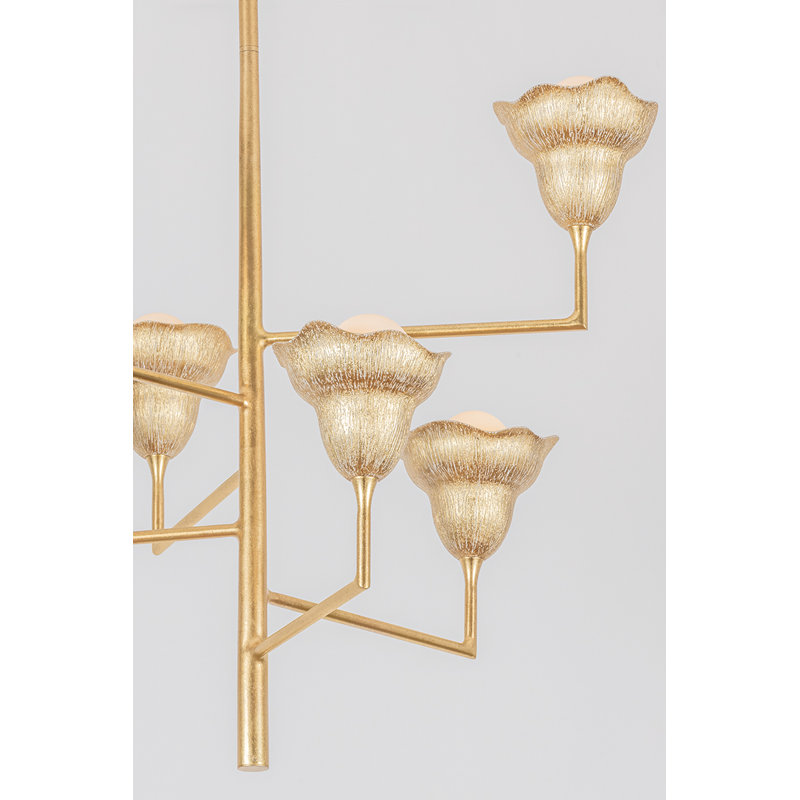 Alora 6 Light Chandelier, Vintage Gold Leaf/Gilded Ivory