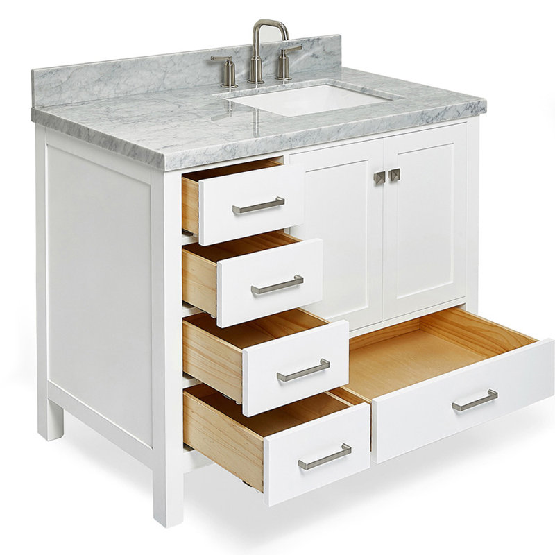 Ensemble de meuble-lavabo simple 43 po Cambridge, Blanc, Oui, Forme rectangulaire