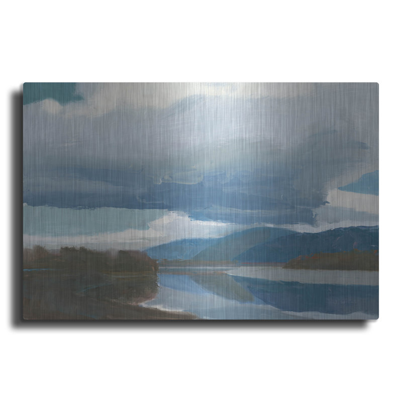 Art mural en métal luxueux «A River View» par James Wiens, 24 po x 16 po, H 16 po x l 24 po