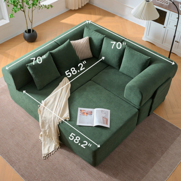 Latitude Run® Modular Sectional Sofa,L Shaped Cloud Sectional Couch ...