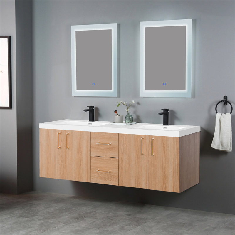 Bathroom Vanity With Double Sinks, 60"