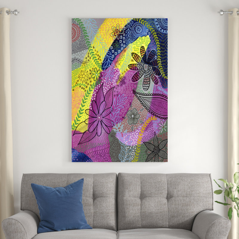«Chaotic I» par Regina Moore - peinture sur toile tendue, H 48 po x l 32 po