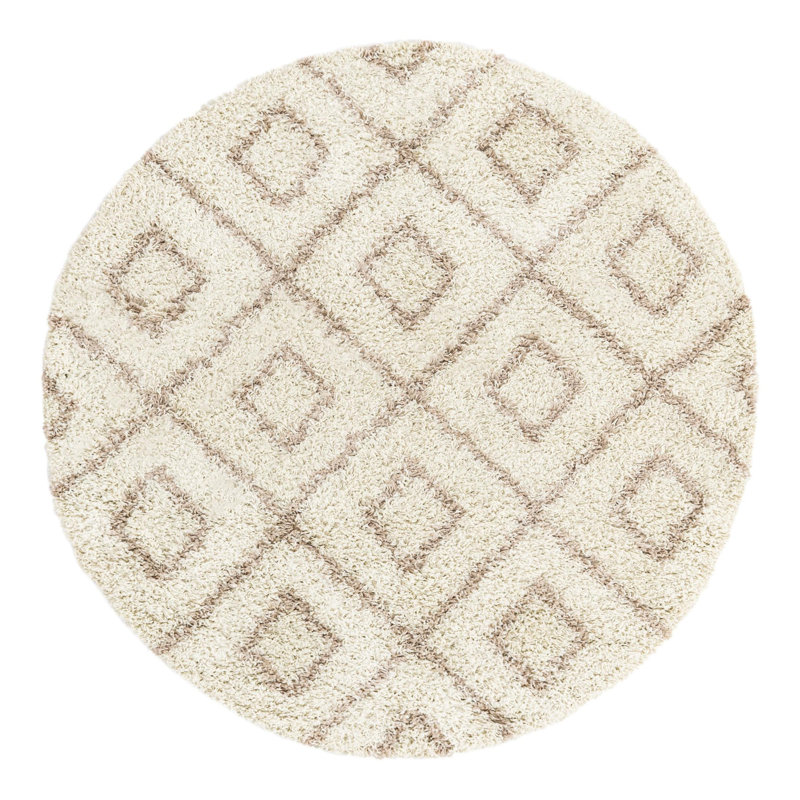 Geometric Indoor Rug, Round 5'3"