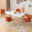 Fauteuil à oreilles 4 pièces en velours capitonné moderne avec pieds en métal-677047