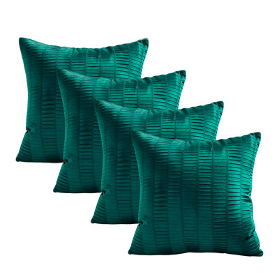 Velvet Pleated Throw Pillow Cover